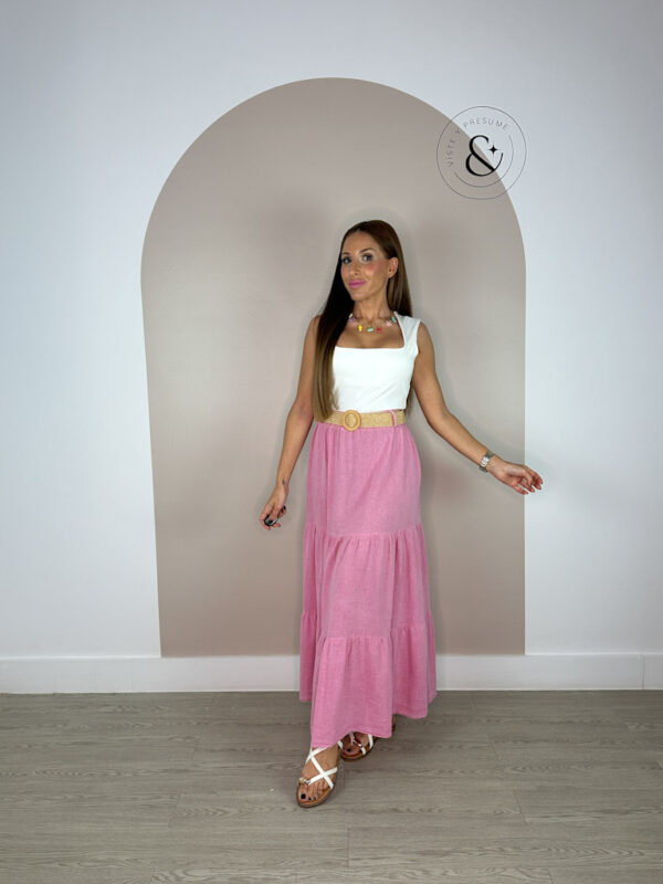 Falda Midi Rosa - Imagen 2