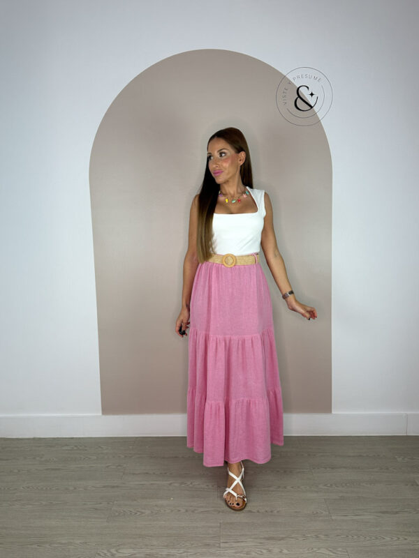 Falda Midi Rosa - Imagen 4