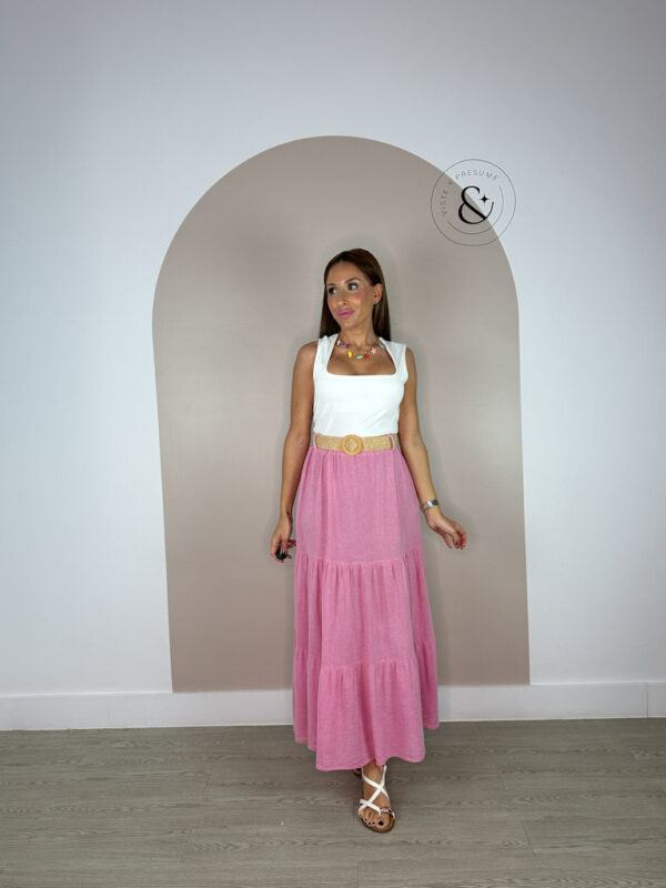 Falda Midi Rosa