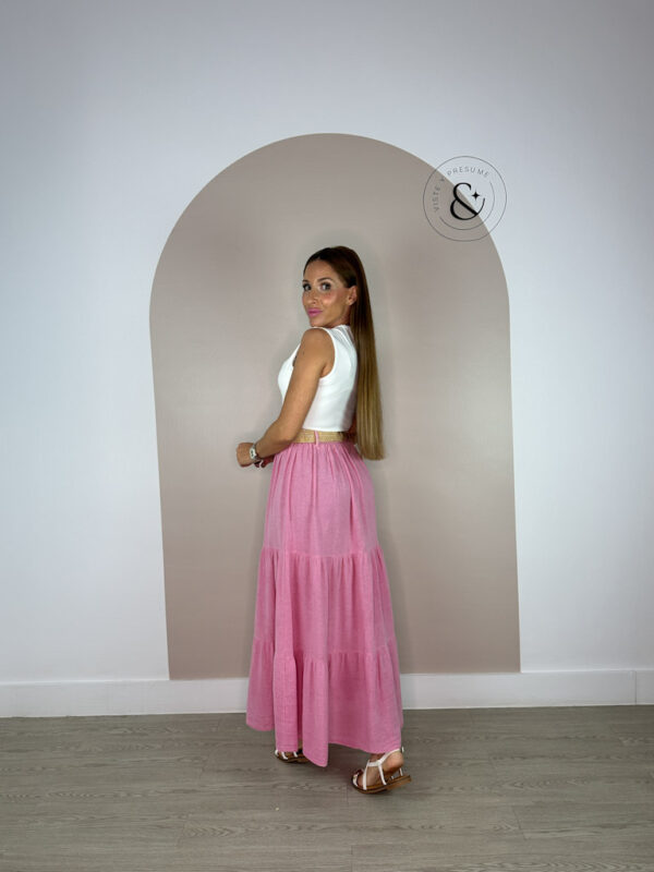 Falda Midi Rosa - Imagen 3