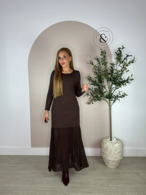 Vestido punto marrón