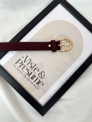 Cinturón antelina burdeos