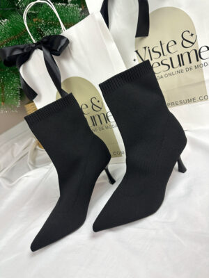 Botín calcetín negro