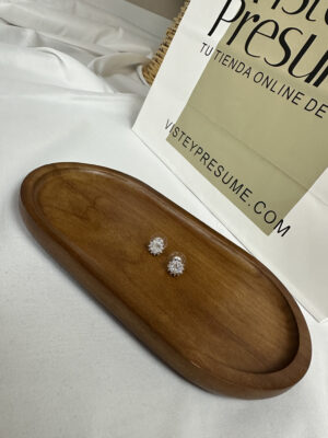 Pendiente brillo plata