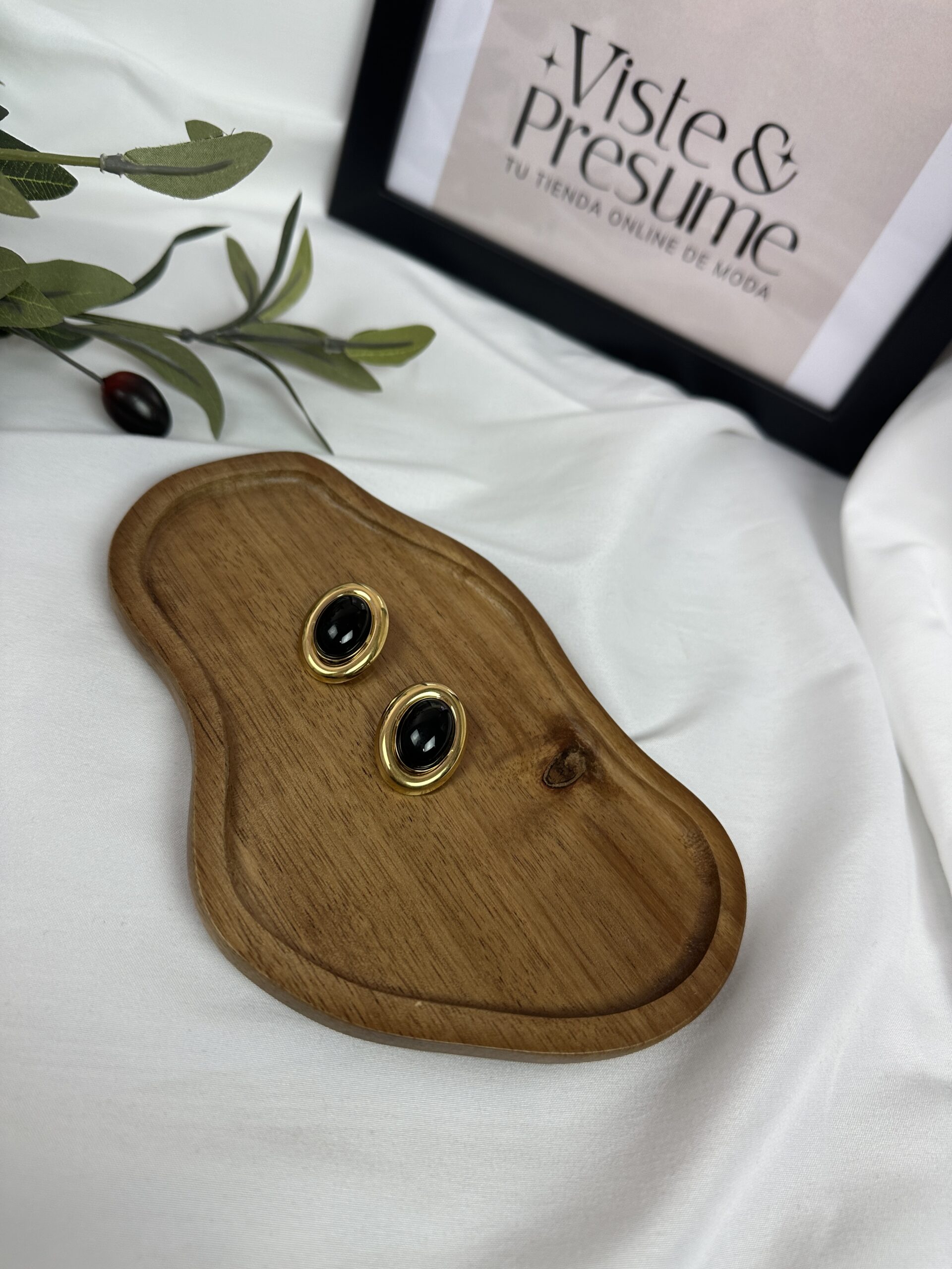 Pendientes perla negra