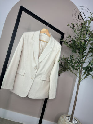 Blazer lino blanco roto
