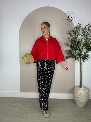 Bomber abullonada roja