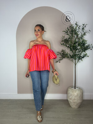 Camisa rayas verano rosa