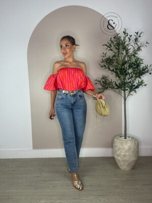 Jeans recto desflecado
