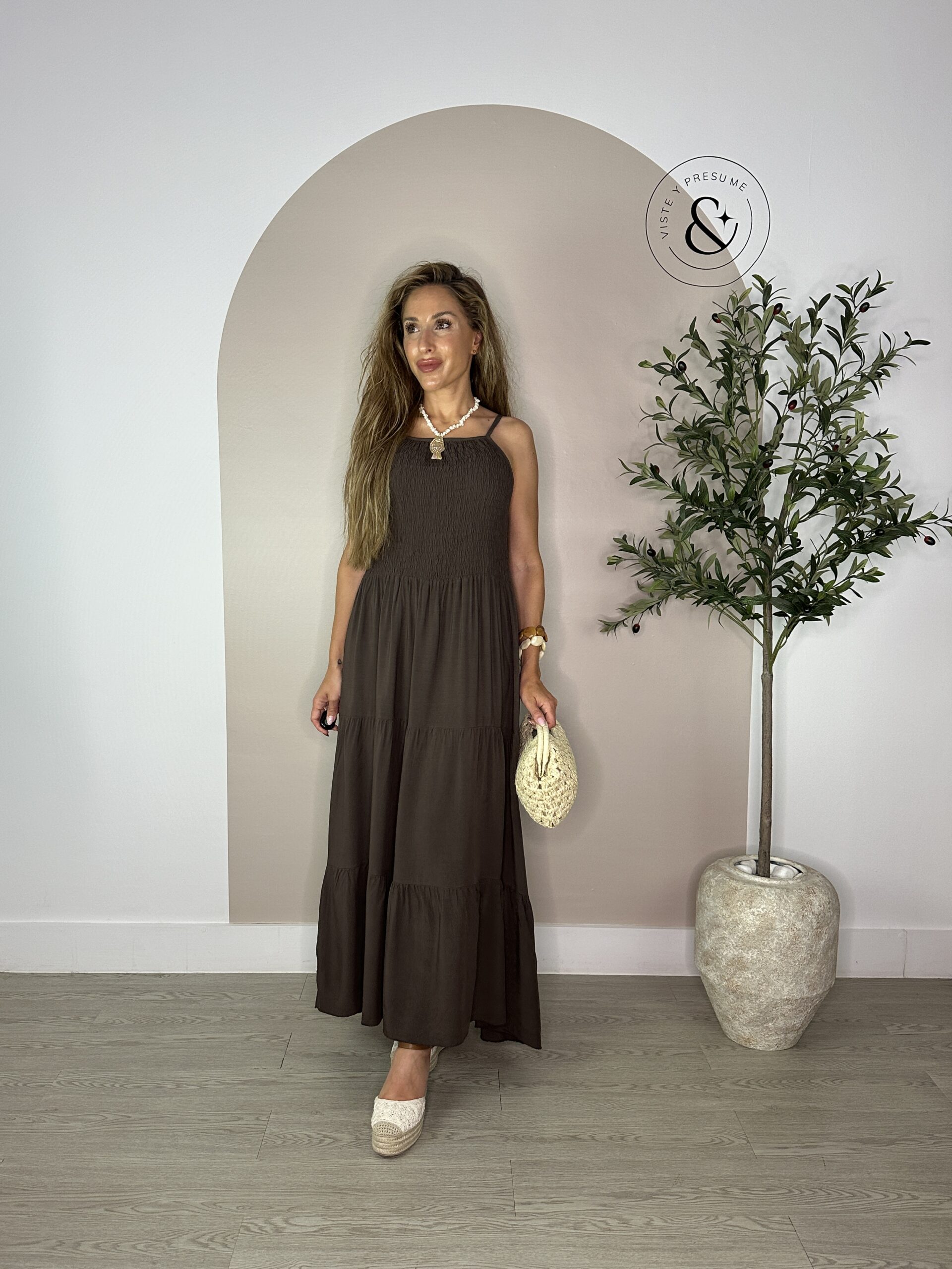 Vestido boho marrón