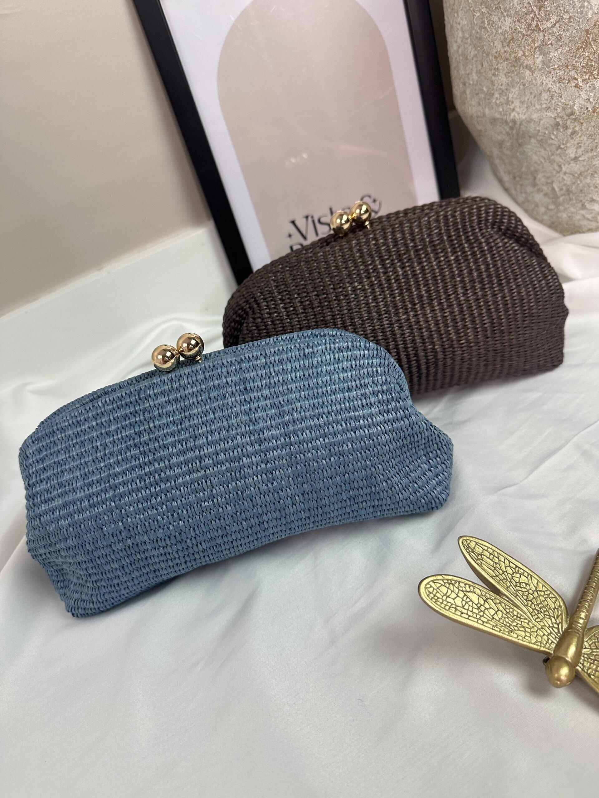 Bolsos monedero rafia