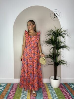 Vestido jardin coral