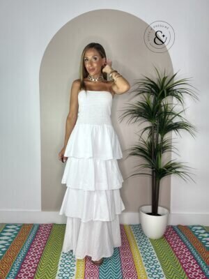 Vestido volante blanco