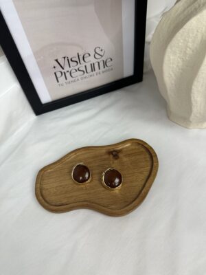 Pendientes redondos marron