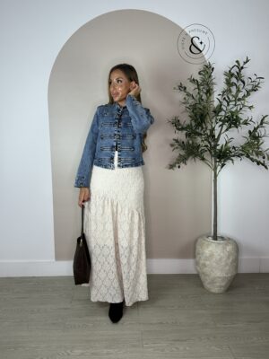 Falda boho beige