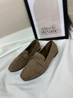 Mocasin antelina taupe