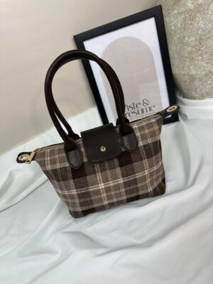Bolso cuadros marron