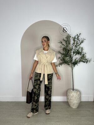 Chaleco gabardina beige