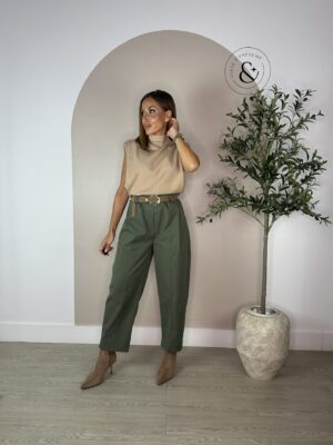 Pantalon balloon sutil verde