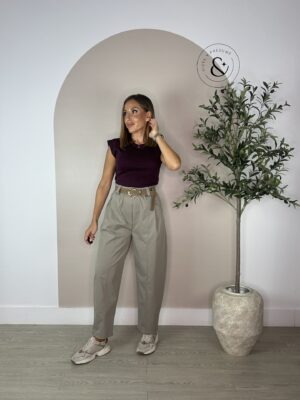 Pantalon balloon sutil taupe