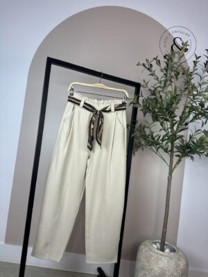 Pantalon balloon sutil crudo
